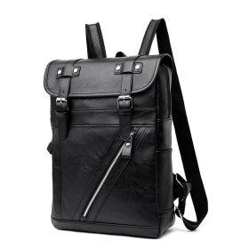 Street Europe And The United States Simple School Bag Fashion Trend Computer Bag Travel (Color: Black)