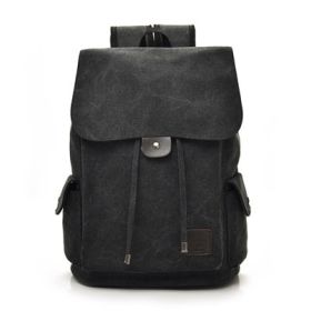 Fashio Leisure Canvas Travel Backpack (Color: Black)