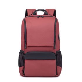 Outdoor Travel Leisure Business Multi Functional Backpack (Color: Red)