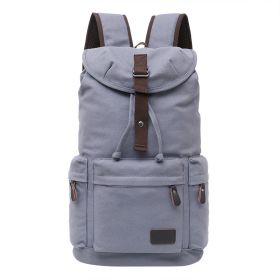 Trend Canvas Retro Large Capacity Outdoor Men's Backpack (Color: Grey)