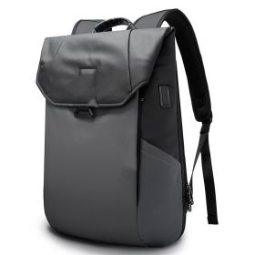 Backpack Male Computer Schoolbag College Student (Color: Grey)