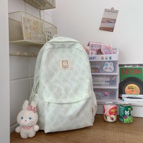 Japanese Backpack Junior High School Students Simple (Option: Light Green-Pendant Included)