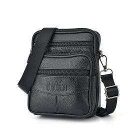 New Men's Waist Bag Multi-functional Shoulder Messenger Bag Can Wear Mobile Phone Belt Pouch (Color: Black)