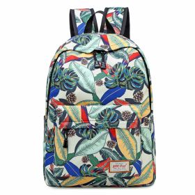 Fashion Printed Backpack Female Student (Option: Tropical rain forest)