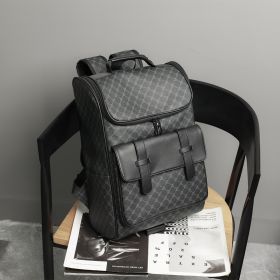 New Versatile Large Capacity Casual Backpack Fashion Korean Connector Computer File Schoolbag (Option: Patterned Black)