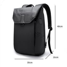 Backpack Male Computer Schoolbag College Student (Color: Black)