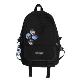 Fashion College Students School Bags High School Students Large Capacity Travel Computer (Option: Black astronaut-Small)