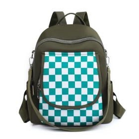 Lightweight Contrast Color Nylon Canvas Backpack (Color: Green)