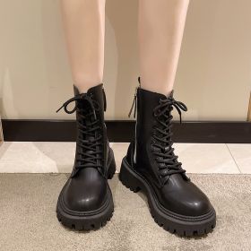 British Platform Female Boots (Option: Black-41size)