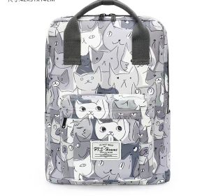 Printed Hand-carrying Female College High School Student Computer Large Capacity Travel Bag (Option: Catgray Upgrade Large Version)