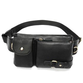 Fashion Men's Leather Shoulder Bag (Color: Black)