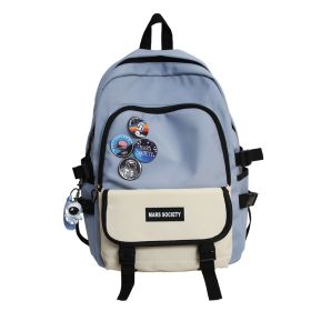 Fashion College Students School Bags High School Students Large Capacity Travel Computer (Option: Blue astronaut-Small)