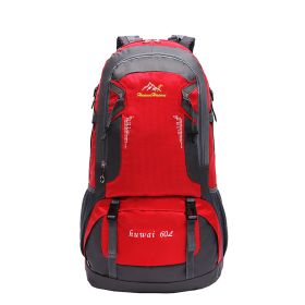 New Outdoor Mountaineering Bag High Capacity Travel Bag (Option: Red-60L)