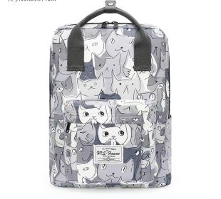 Printed Hand-carrying Female College High School Student Computer Large Capacity Travel Bag (Option: Catgray White Upgraded Version)